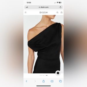 CASS BLACK ASYM LINEN MINI DRESS